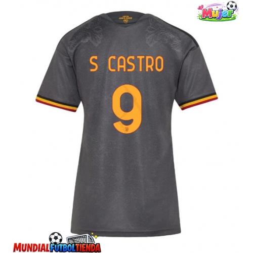 Camiseta AS Roma Santiago Castro #9 Tercera Equipación Replica 2026-27 para mujer mangas cortas